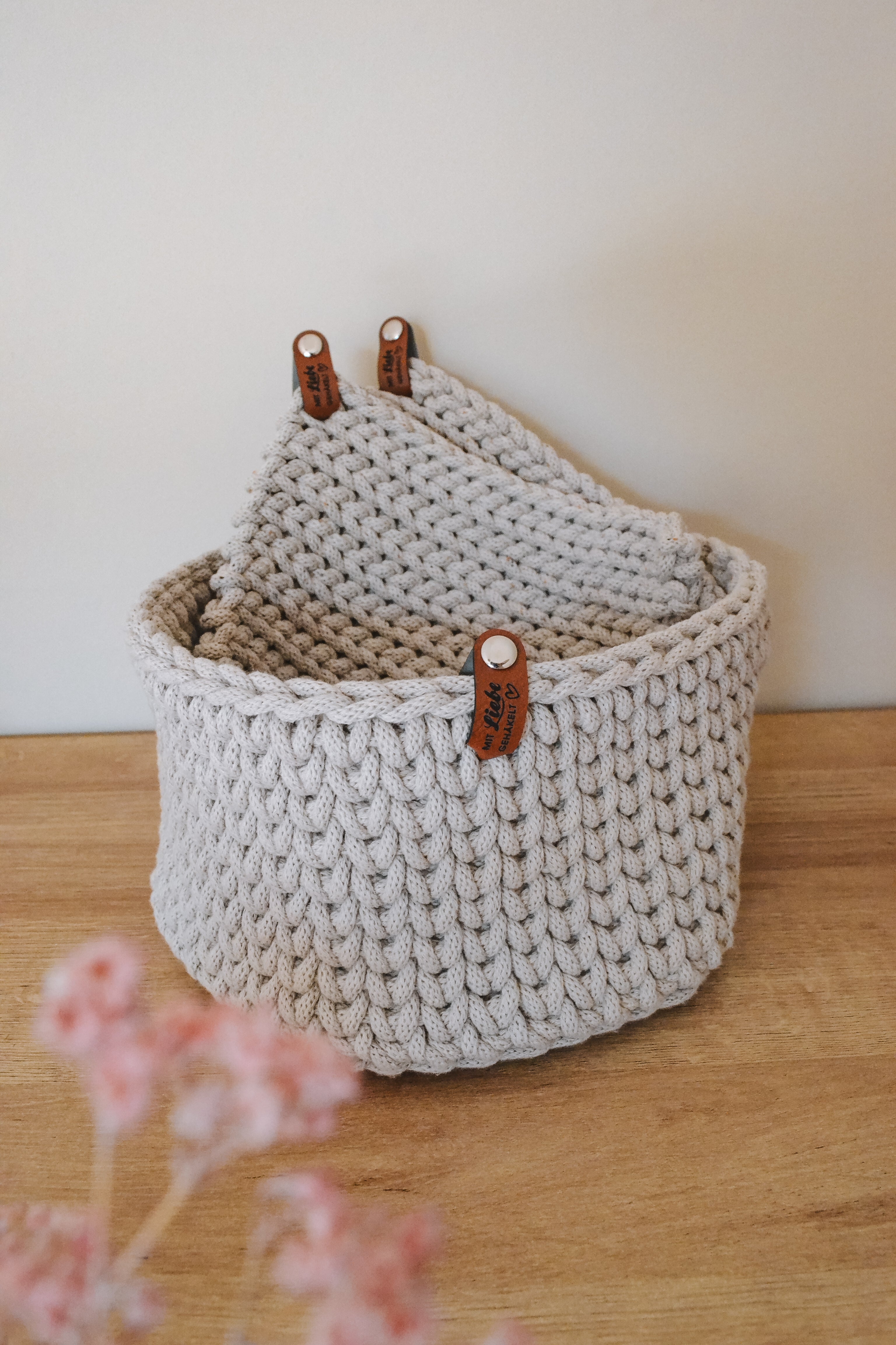 Körbchen mit Topflappen in beige
